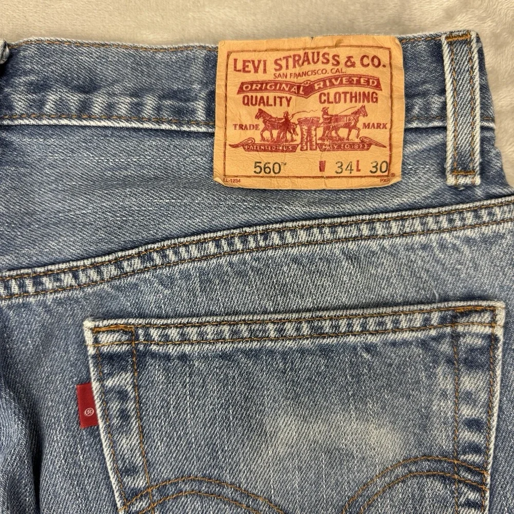 Levi's 560 Comfort Fit Jeans Mens Baggy Skater Tapered Street‎ Y2K Faded 32x30